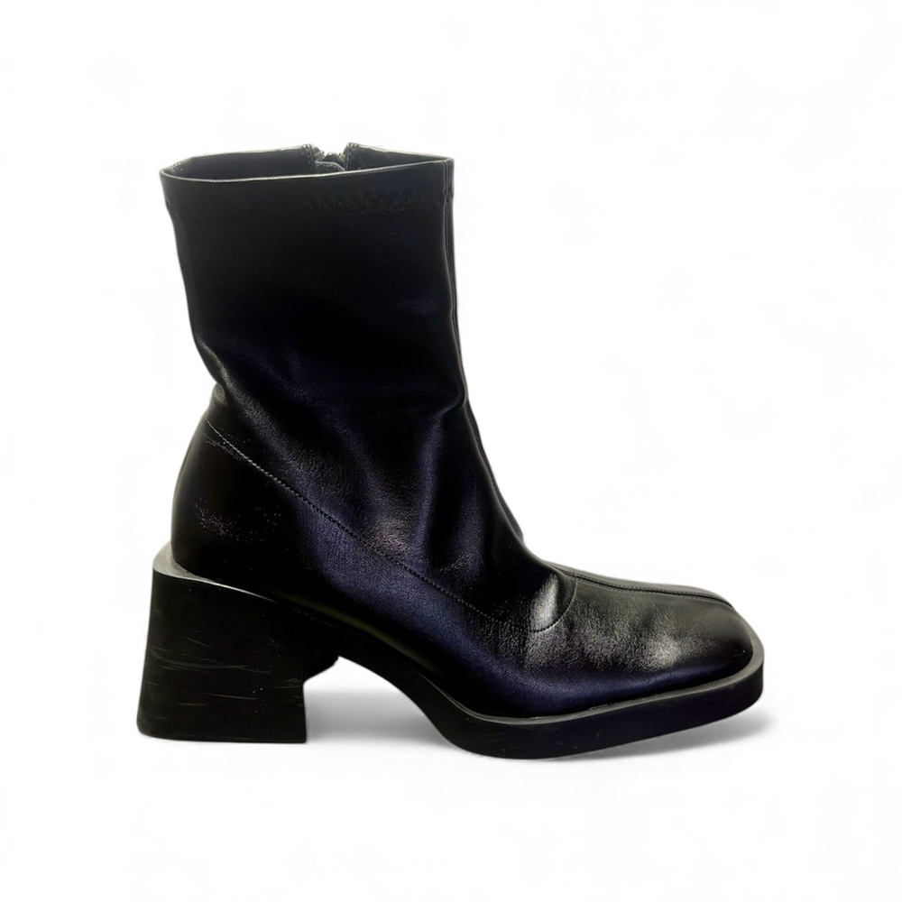 JUSTINE CLENQUET Lucy Black Vegan Leather Sock Boots